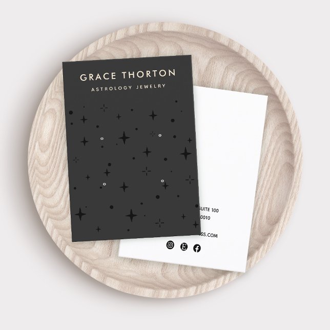 Carte De Visite Black Zodiac Celestial Star 4 Trous oreille (Créateur téléchargé)