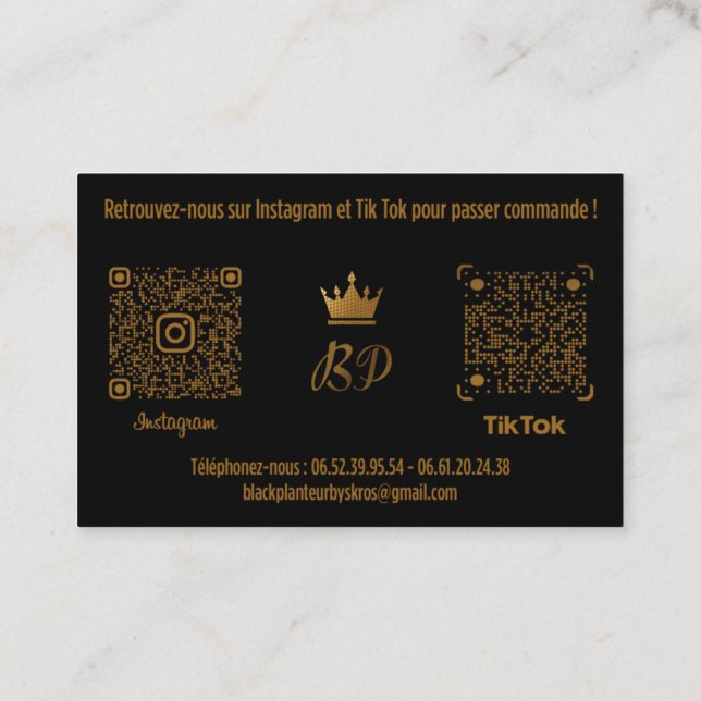 Carte de Visite BLALCK PLANTEUR V1 (Dos)