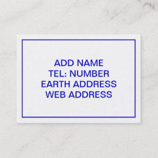 Carte De Visite Blanc avec cadre bleu