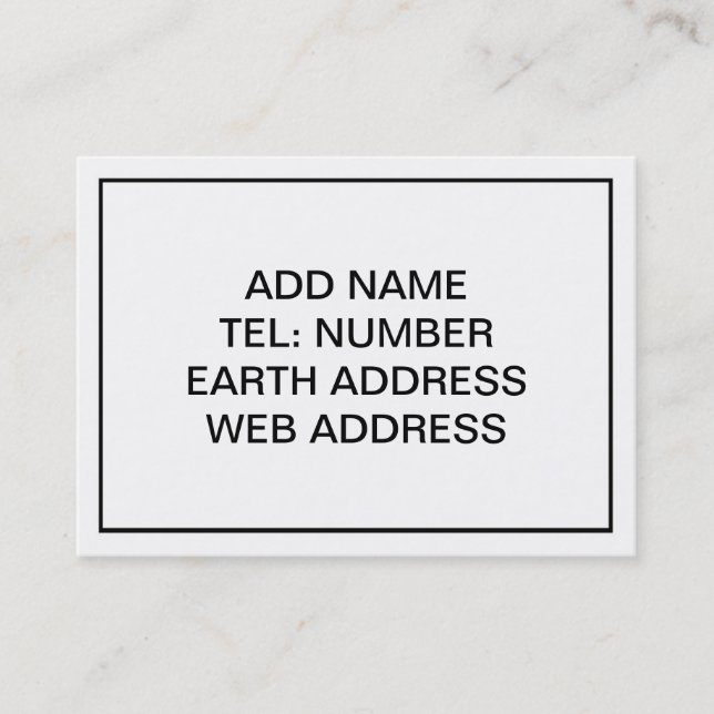 Carte De Visite Blanc avec cadre noir (Devant)