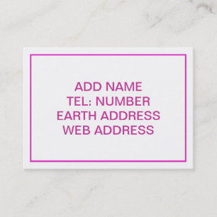 Carte De Visite Blanc avec cadre rose