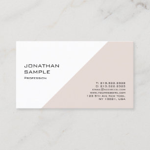 Carte De Visite Blanc beige de conception professionnelle chic