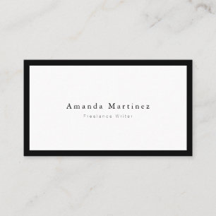 Carte De Visite Blanc chic moderne minimaliste du noir X