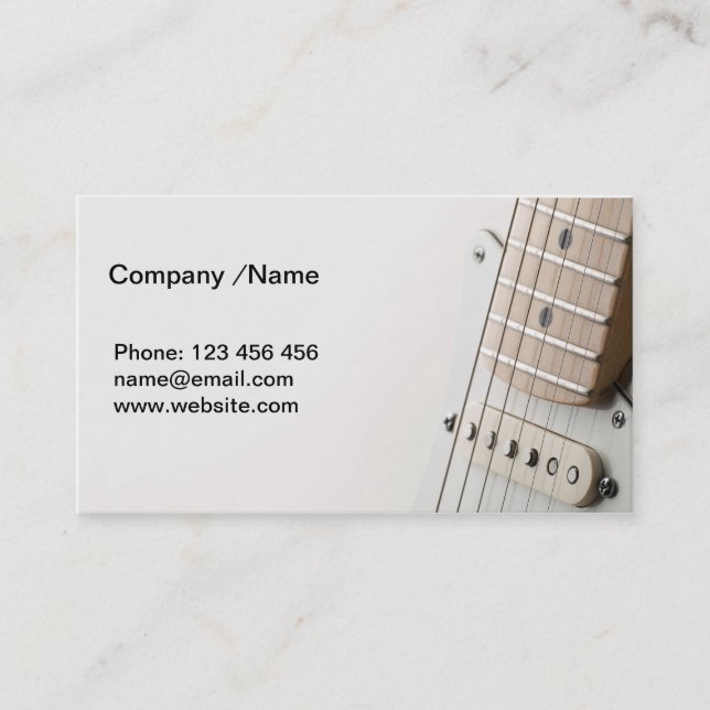 Carte De Visite Blanc choisissez la guitare de bobine (Devant)