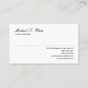 Carte De Visite Blanc clair minimaliste moderne professionnel
