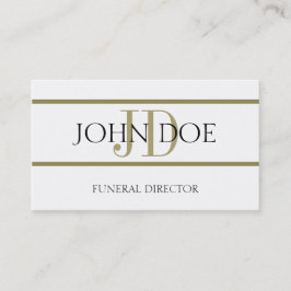 Carte De Visite Blanc de directeur des pompes funèbres/rayure d'or