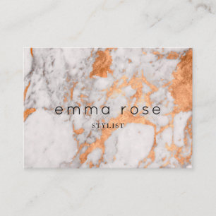Carte de visite blanc de marbre et d'en cuivre