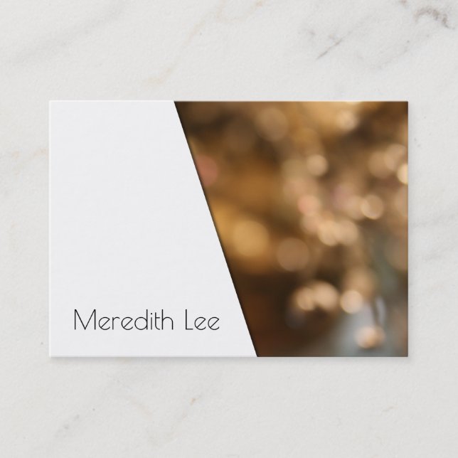 Carte De Visite Blanc diagonal au-dessus de photo chaude de Bokeh (Devant)
