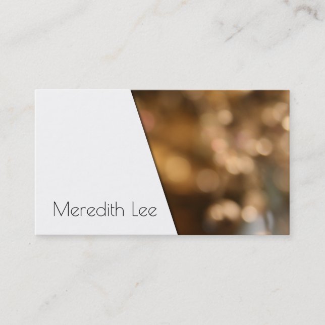 Carte De Visite Blanc diagonal au-dessus de photo chaude de Bokeh (Devant)