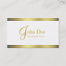 Blanc élégant de YourJobTitle/rayures d'or