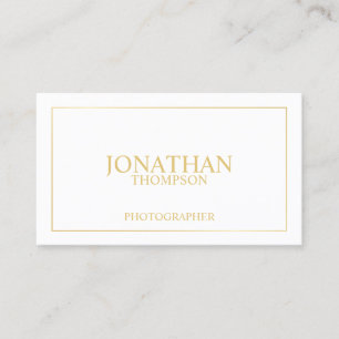 Carte De Visite Blanc élégant professionnel et or