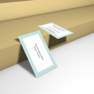 Carte De Visite Blanc et bleu minimaliste simple