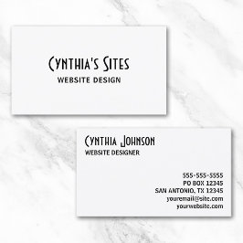 Carte De Visite Blanc et noir