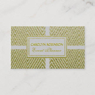 Carte De Visite Blanc et or de Chevron