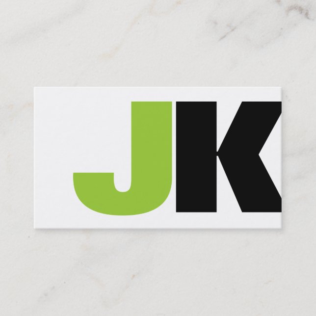 Carte De Visite Blanc fait sur commande de monogramme (Devant)