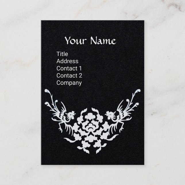 Carte De Visite BLANC GRIFFINS IMAGINAIRE FLORAL MONOGRAM Papier n (Devant)