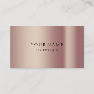 Carte De Visite Blanc métallique en soie minimal d'or rose moderne