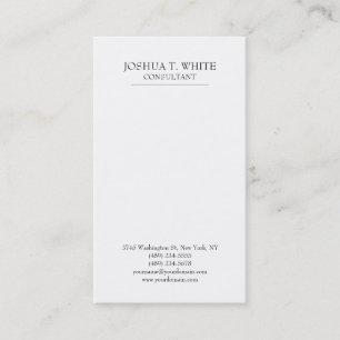 Carte De Visite Blanc Moderne Plain Simple Attractif Minimaliste