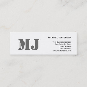 Carte de visite blanc monogramme chic