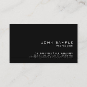 Carte De Visite Blanc noir élégant créatif professionnel moderne