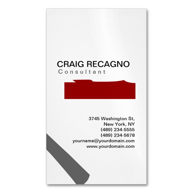 Carte de visite blanc noir noir et tendance artist (devant Vertical)