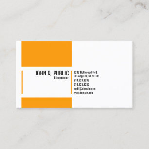 Carte De Visite Blanc orange simple