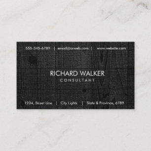Carte De Visite Blanc professionnel moderne élégant en bois noir