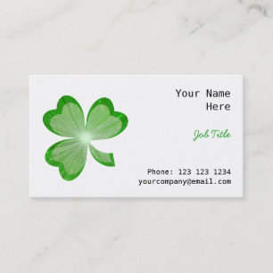 Carte de visite blanc shamrock