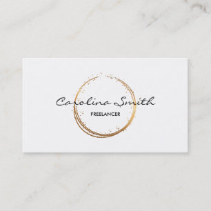 Carte De Visite Blanc simple abstrait d'or