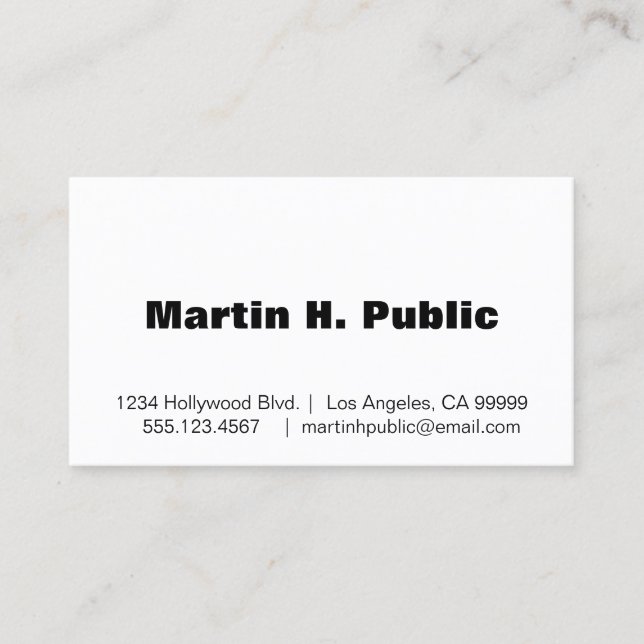 Carte de visite blanc simple avec logo (Devant)