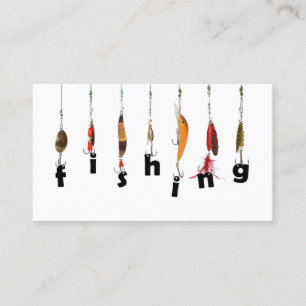 Carte de visite blanc simple d'équipement de pêche