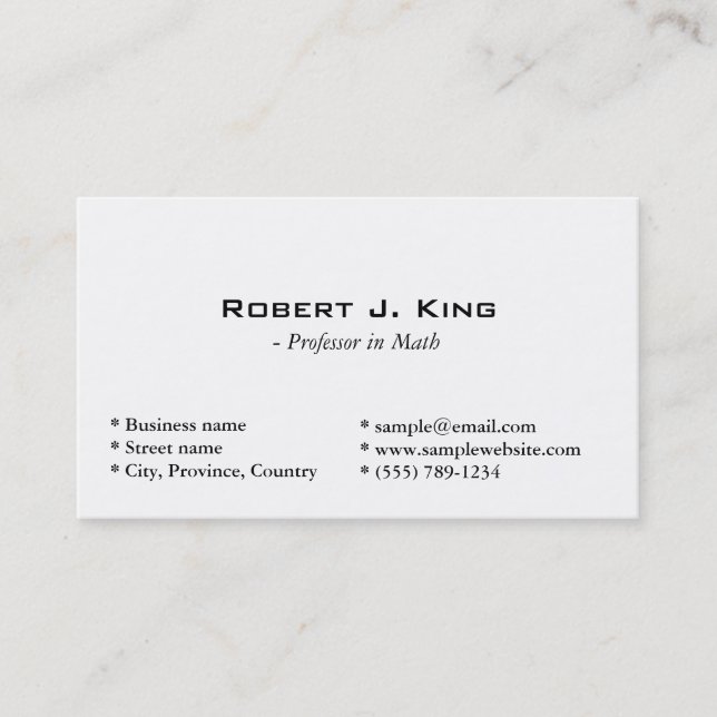 Carte De Visite blanc simple et uni (Devant)