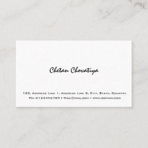 Carte de visite blanc simple professionnel