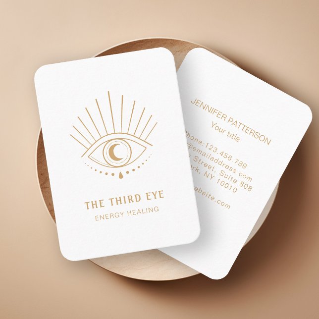 Carte de visite blanc spirituel Energie Heiler Rei (Créateur téléchargé)