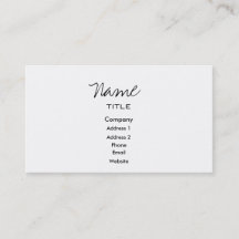 Carte de visite blanc tendance minimal