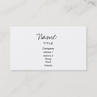 Carte de visite blanc tendance minimal