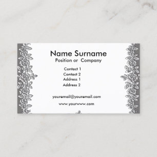 Carte de visite blanche avec fleurs