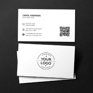 Carte de visite blanche simple avec logo moderne e