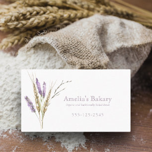 Carte De Visite Blé lavande fleur artisanat pain boulangerie
