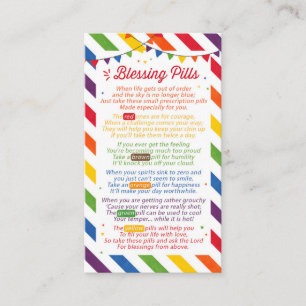 Carte De Visite Blessing pilules Poem Cadeau Balise