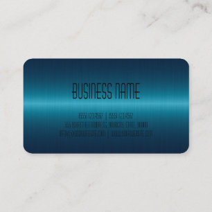 Carte De Visite Bleu acier inoxydable look métallique