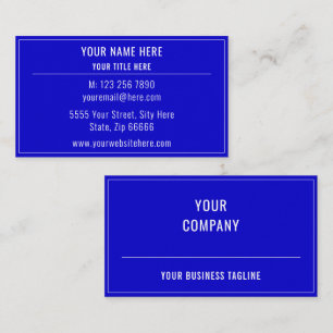 Carte de visite bleu avec couleurs et texte person