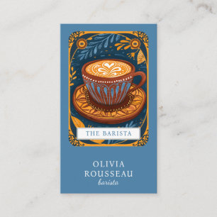 Carte De Visite Bleu Barista Tarot