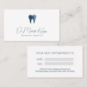 Carte De Visite Bleu Blanc Dentiste Dental Professional Nomination