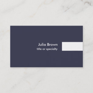 Carte De Visite Bleu Blanc Moderne Unique Plaine tendance Professi