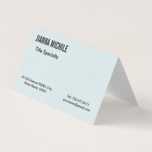 Carte De Visite Bleu Ciel Minimaliste Professionnel