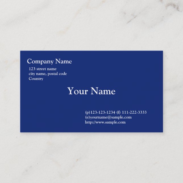 Carte De Visite bleu clair (Devant)
