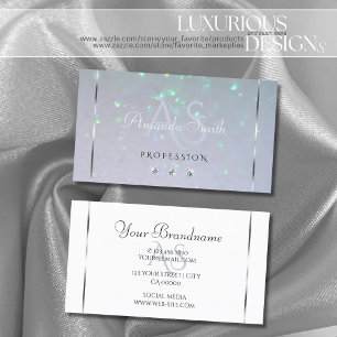 Carte De Visite Bleu clair Pearl Parties scintillant Diamants Mono