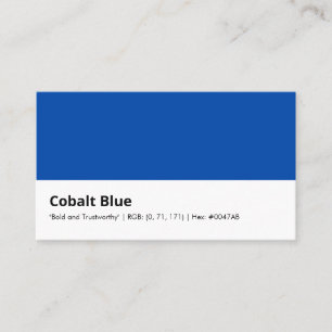 Carte De Visite Bleu Cobalt   "Audacieux et digne de confiance"