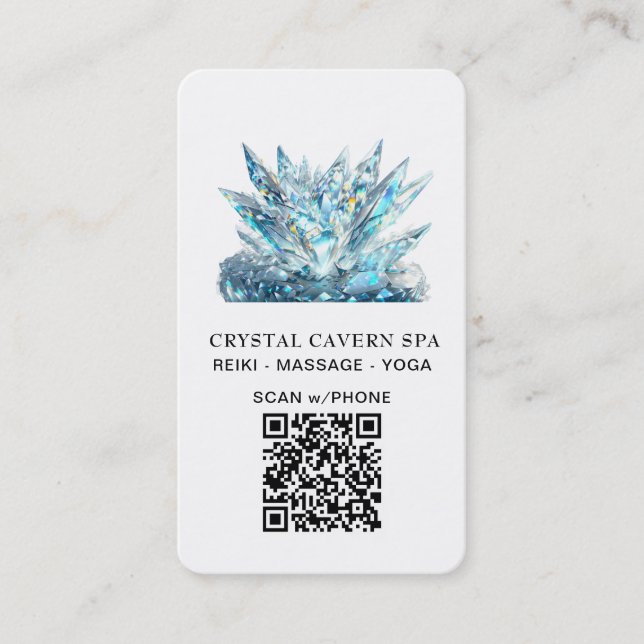 Carte De Visite *~* Bleu Cosmique Étincelle Magique QR Crystal (Devant)